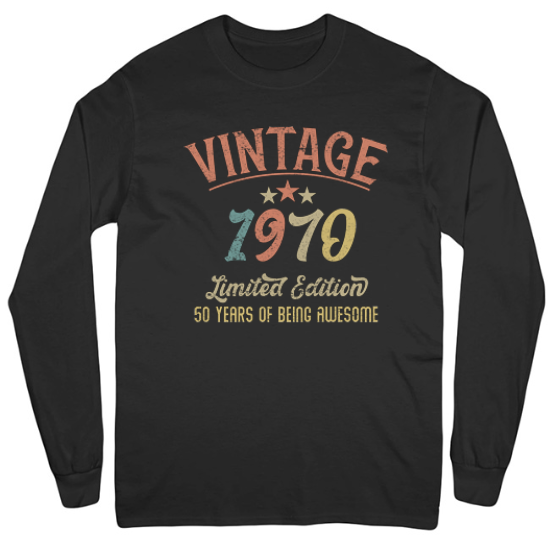 Vintage 1970 Limited Edition Birthday Mens Long Sleeve T-Shirt