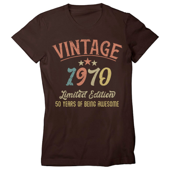 Vintage 1970 Limited Edition Birthday Womens T-Shirt