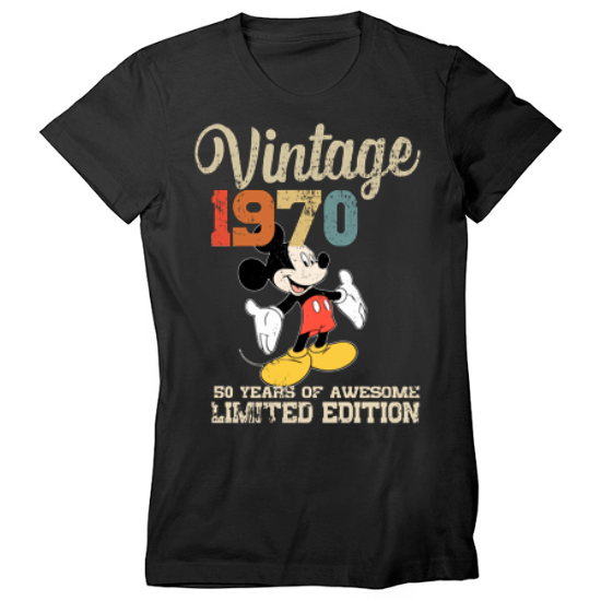 Disney 1970 Birthday Womens T-Shirt