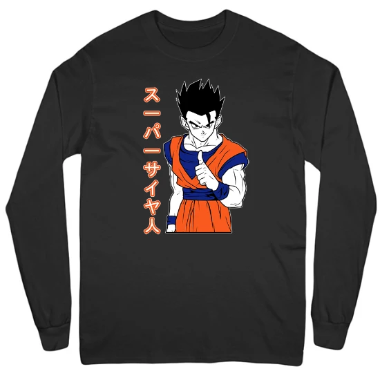DBZ Gohan Anime Mens Long Sleeve T-Shirt
