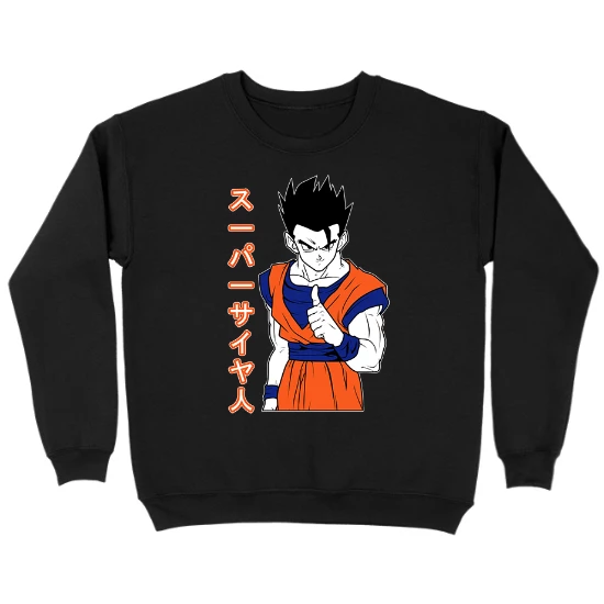 DBZ Gohan Anime Kids Crewneck Sweatshirt
