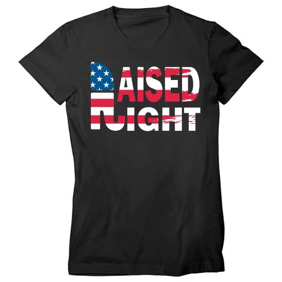 Raised Right Republican Party Womens T-Shirt