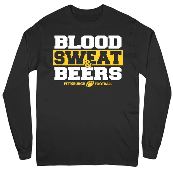 Pittsburgh Football Fans Funny Beer Shirt Mens Long Sleeve T-Shirt
