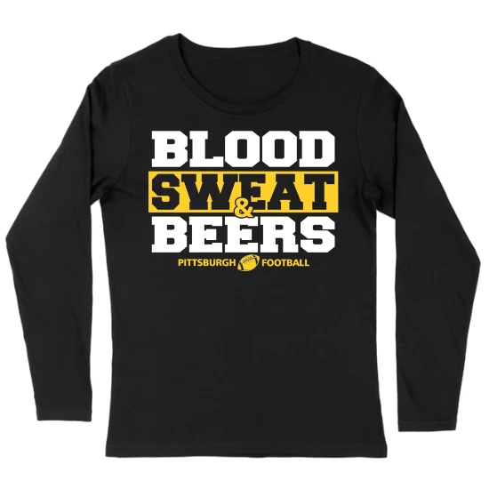 Pittsburgh Football Fans Funny Beer Shirt Womens Long sleeve T-Shirt