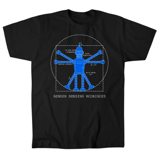 Vitruvian Bender Mens T-Shirt
