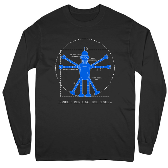 Vitruvian Bender Mens Long Sleeve T-Shirt