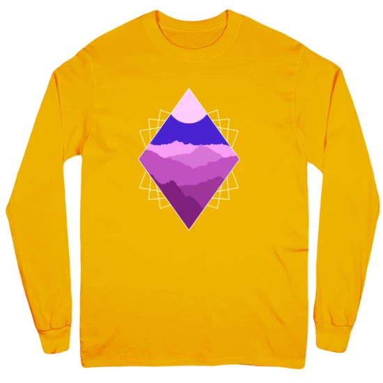 Diamond Mountain Range Mens Long Sleeve T-Shirt 01