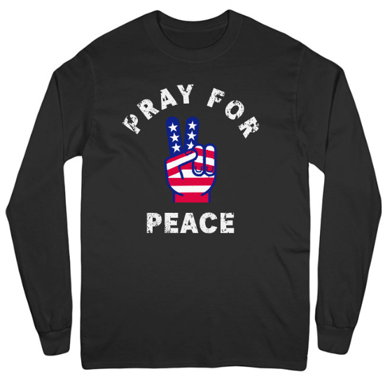 Pray For Peace Mens Long Sleeve T-Shirt