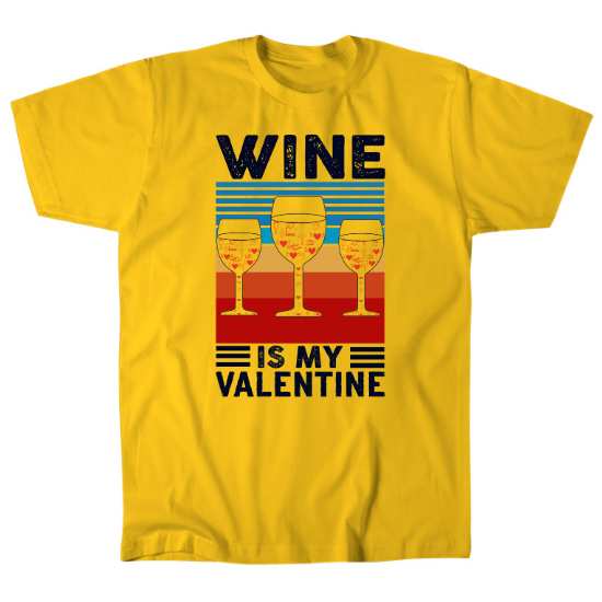 Wine Is My Valentine Mens T-Shirt