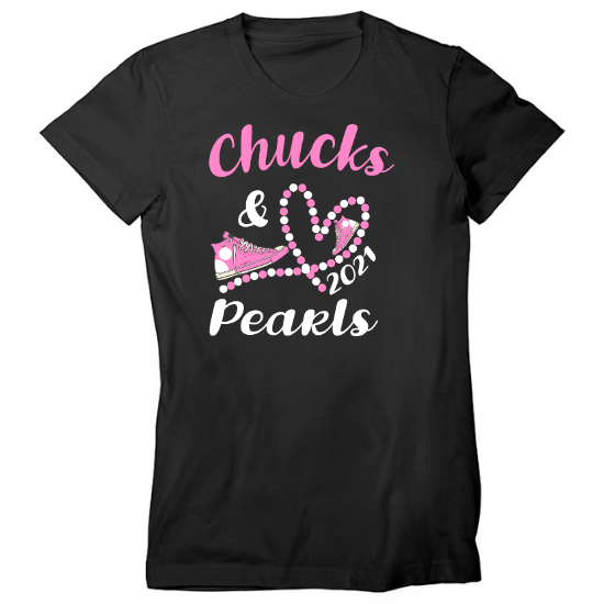 Chucks and Pearls Womens T-Shirt