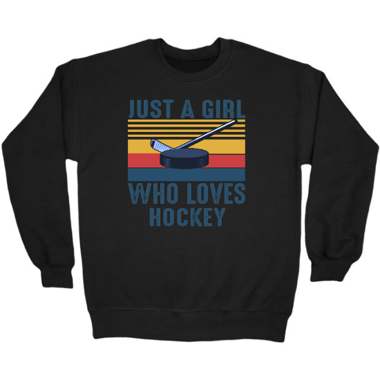 Just A Girl Who Loves Hockey Crewneck Sweatshirt