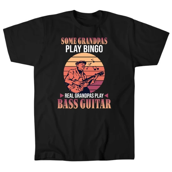 Some Grandpas Play Bingo. Real Grandpas Play Bass Guitar Mens T-Shirt