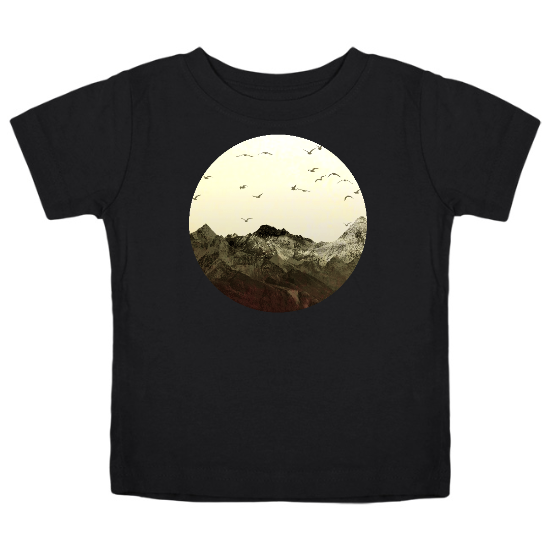 Serene Mountains Sepia Kids T-Shirt