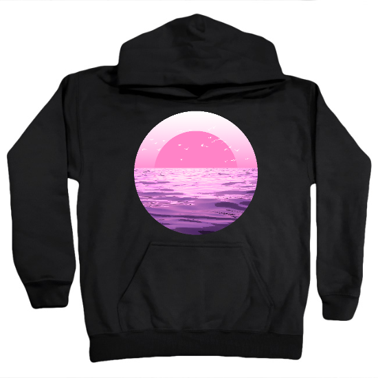 Serene Pink Ocean Kids Hoodie