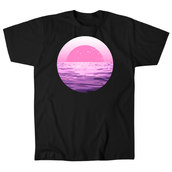 Serene Pink Ocean Mens T-Shirt
