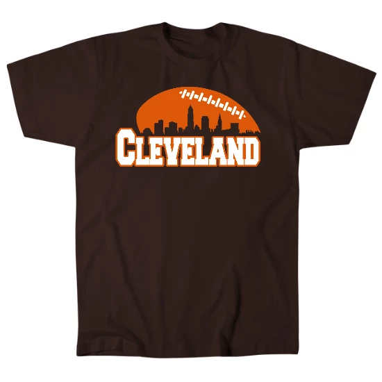 Cleveland Football Skyline Mens T-Shirt