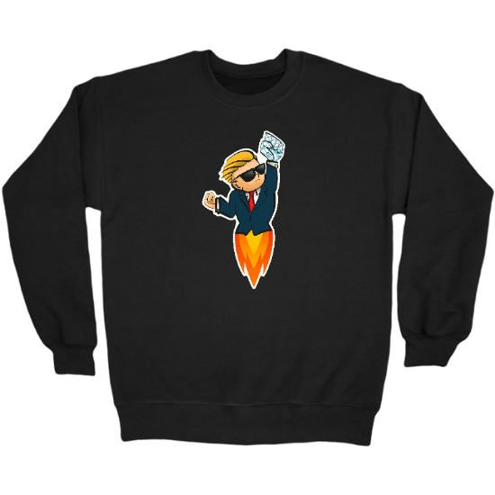 Diamond Hand Rocket Crewneck Sweatshirt
