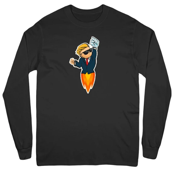 Diamond Hand Rocket Mens Long Sleeve T-Shirt