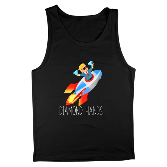 Rocket to The Moon Diamond Hands Mens Tank Top