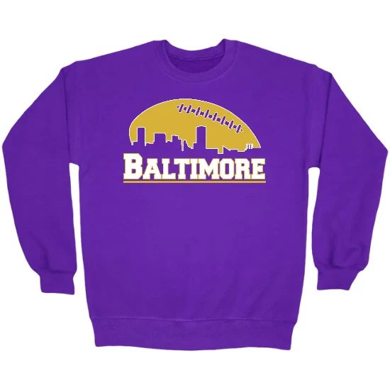 Baltimore Football Skyline Crewneck Sweatshirt