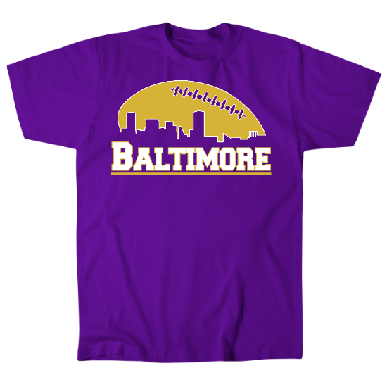 Baltimore Football Skyline Mens T-Shirt
