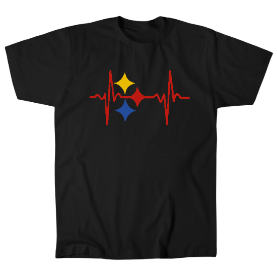 Steeler Heart Beat Mens T-Shirt