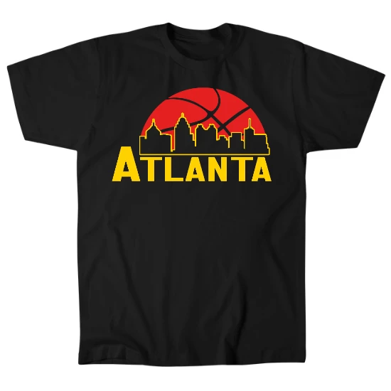 Atlanta Basketball Skyline Mens T-Shirt
