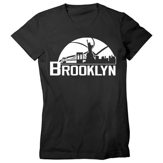 Brooklyn Basketball Skyline Womens T-Shirt