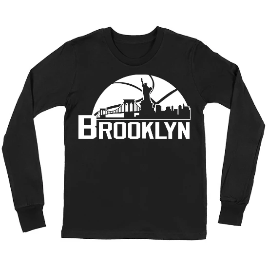 Brooklyn Basketball Skyline Kids Long Sleeve T-Shirt