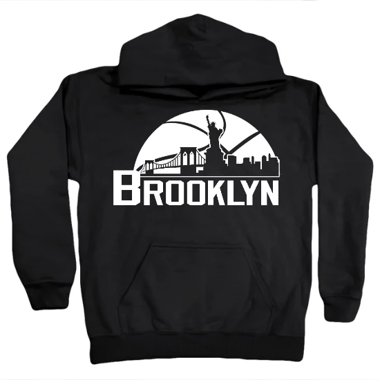 Brooklyn Basketball Skyline Kids Hoodie