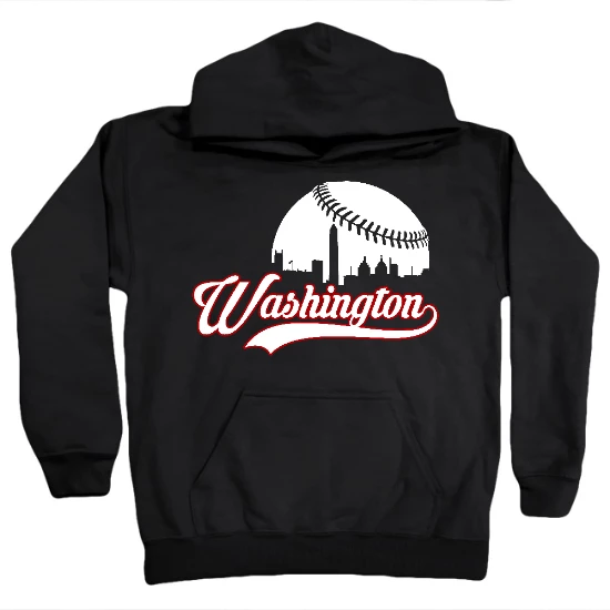 Washington Baseball Skyline Kids Hoodie