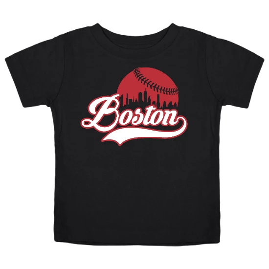 Boston Baseball Skyline Kids T-Shirt