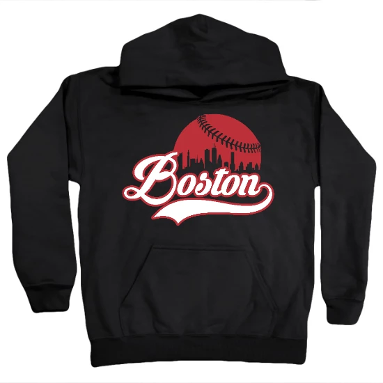 Boston Baseball Skyline Kids Hoodie