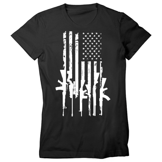 Gun Flag 2nd Amendment Womens T-Shirt