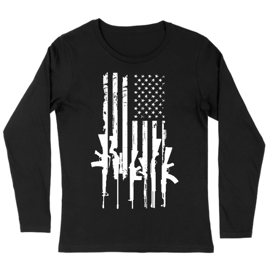 Gun Flag 2nd Amendment Womens Long sleeve T-Shirt