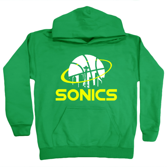 Seattle Basketball Skyline Kids Hoodie