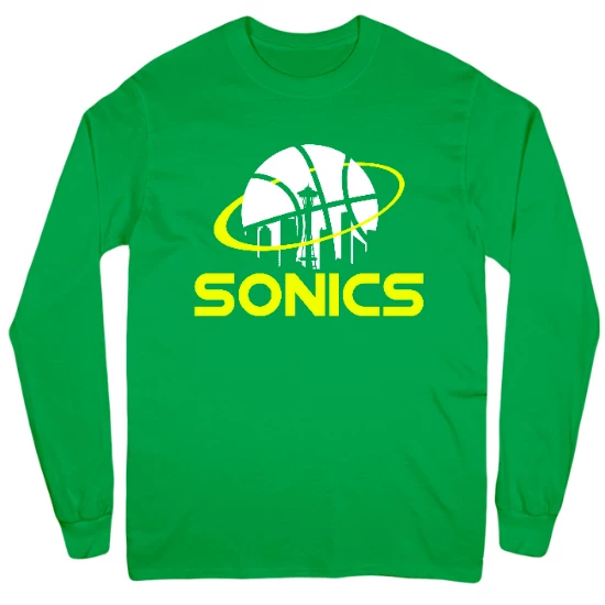 Seattle Basketball Skyline Mens Long Sleeve T-Shirt