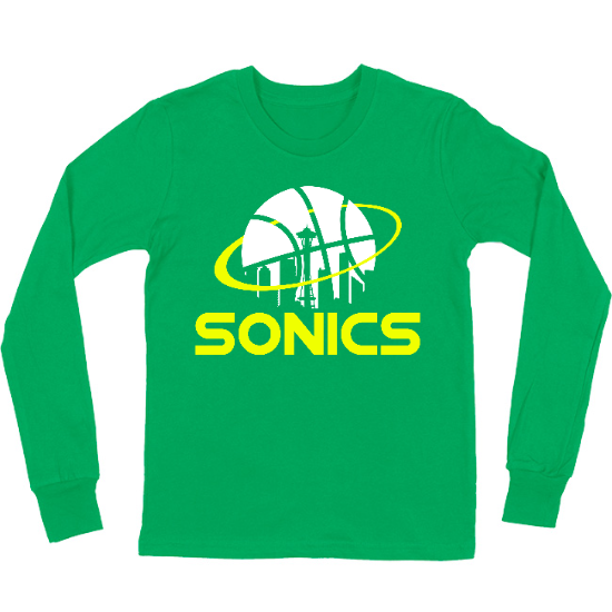 Seattle Basketball Skyline Kids Long Sleeve T-Shirt