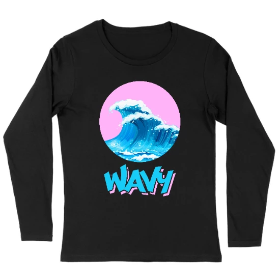 Wavy Womens Long sleeve T-Shirt