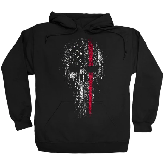 Red Line Skull Hoodie
