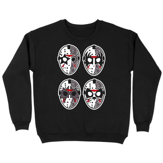 Kiss Jason Masks Kids Crewneck Sweatshirt