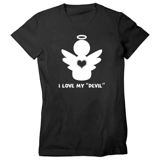 I Love My Devil Womens T-Shirt