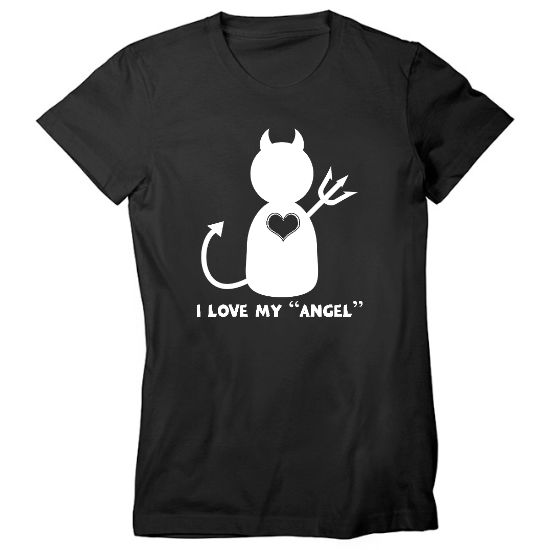 I Love My Angel Womens T-Shirt