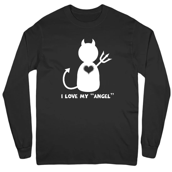I Love My Angel Mens Long Sleeve T-Shirt