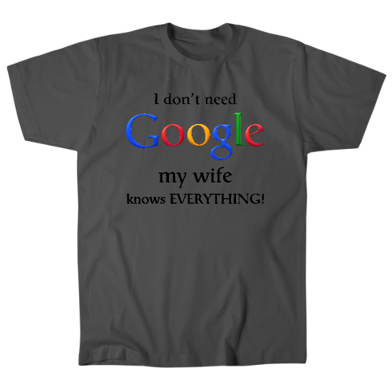 I Dont Need Google My Wife Knows Everything Mens T-Shirt