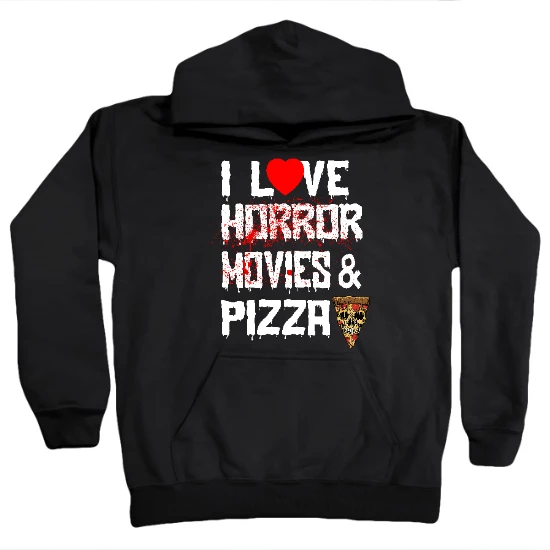 Horror Movies & Pizza Kids Hoodie