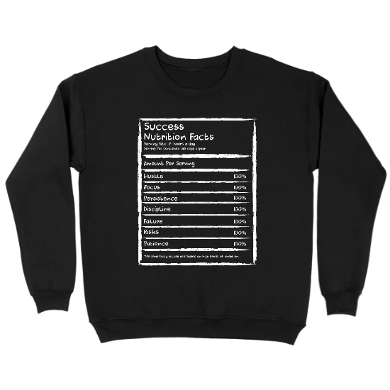 Success Nutrition Facts Kids Crewneck Sweatshirt