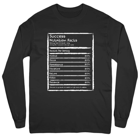 Success Nutrition Facts Mens Long Sleeve T-Shirt