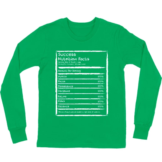 Success Nutrition Facts Kids Long Sleeve T-Shirt