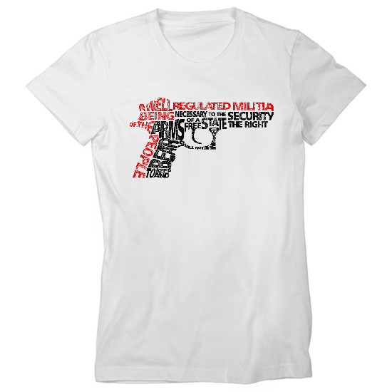 2nd Amendment Gun Words B/R Womens T-Shirt